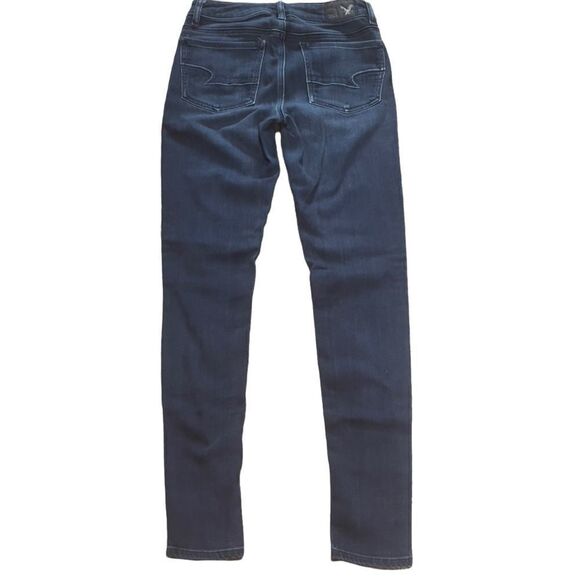 American Eagle Outfitters Dark Wash Skinny Jeans Size 2 Long - Picture 3 of 16